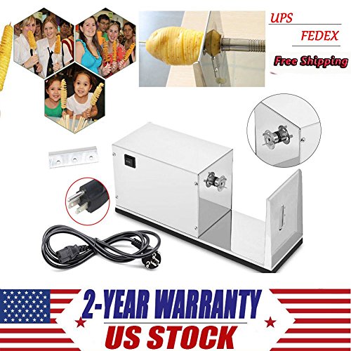 Potato Slicer, Commercial Automatic Electric Stainless Steel Spiral Potato Slicer Food Grade Stainless Steel Spiral Potato Cutter Twisted Spiral Zucchini Automatic Machine Tornado Potatoes Making