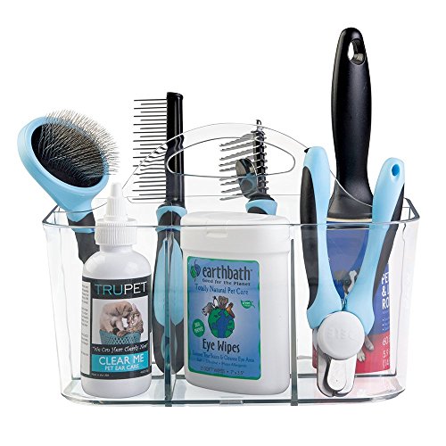 delicate mDesign Dog Grooming Storage Caddy for Shampoo, Scissors, Pet