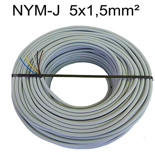 Faber NYM-J Mantelleitung 3x2,5mm² | Grau | 10 Meter | Elektrokabel Für Installation