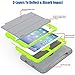 SEYMAC stock Case for iPad Mini 1/ 2/ 3 Generation, (Not for mini4), 3-Layer Protection Smart Cover Auto Sleep Wake for iPad Mini 1/2/3 Leather Stand Feature & Heavy Duty Protective Case (Gray/Green)