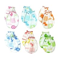 6 Pairs Mix color Scratch Mittens Gloves Cotton Baby Newborn