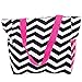 SilverHooks Womens Chevron Beach Tote Shopper Bag