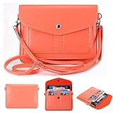 Universal Soft PU Leather Cell Phone Bag Purse Case Cross Body Wallet Pouch with Shoulder Strap & ID Cards Holders for Carrying iPhone6s/6s plus/6/6 Plus/5s and Samsung Series Phones(Pink)