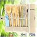 Bamboo Cutlery Set | Travel Cutlery Set | Eco Friendly Flatware Set | Bamboo Travel Utensils | Knife, Fork, Spoon and Straw| Wooden Cutlery Set | Camping Cutlery Set with Travel Pouch | 20 cm