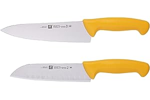 ZWILLING Twin Master 2Pc Kitchen Knife Set Including Chef Knife & Santoku Knife - Ergonomic Handles, Ultra Sharp Blades, Dish