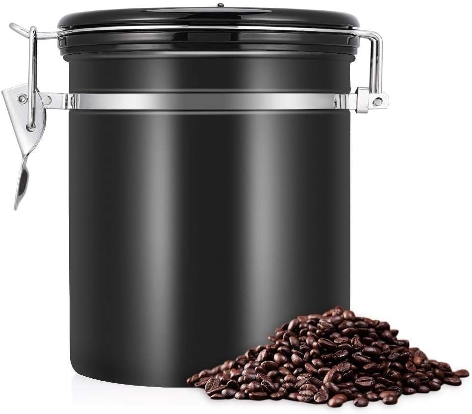 1.5L Capacity 304 Vacuum Stainless Steel Airtight Coffee Beans Container Storage