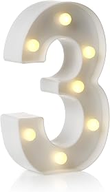 Auraglow LED Alphabet Letter & Number Lights Battery Powered 4 Hour Timer view 1