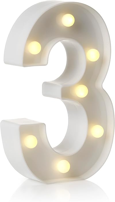 Auraglow LED Alphabet Letter & Number Lights Battery Powered 4 Hour Timer