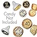 Black and Gold 40th Birthday Party Favor Chocolate Kisses Candy Stickers - 180 Labels