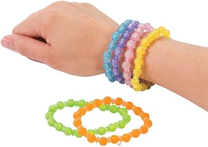 Amazon Com 2 Dozen Plastic Pastel Bead Bracelets 24 Toys Games