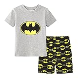 Gray Bat Boys Shorts 2 Piece Pajama Set 100% Cotton G6057,Size 6Mos-14Yrs (7-8Years, Gray)
