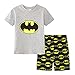 Gray Bat Boys Shorts 2 Piece Pajama Set 100% Cotton G6057,Size 6Mos-14Yrs (7-8Years, Gray)