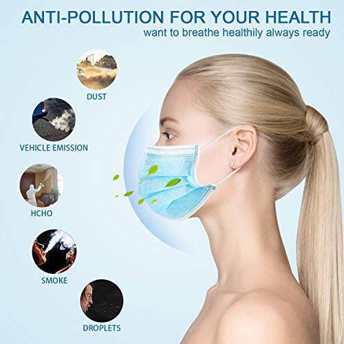Hotodeal 50 Pcs Disposable Face Masks, Breathable Face Mask 3 Layer Facemask, Lightweight Facial Masks for Adult, Men… - Image 3