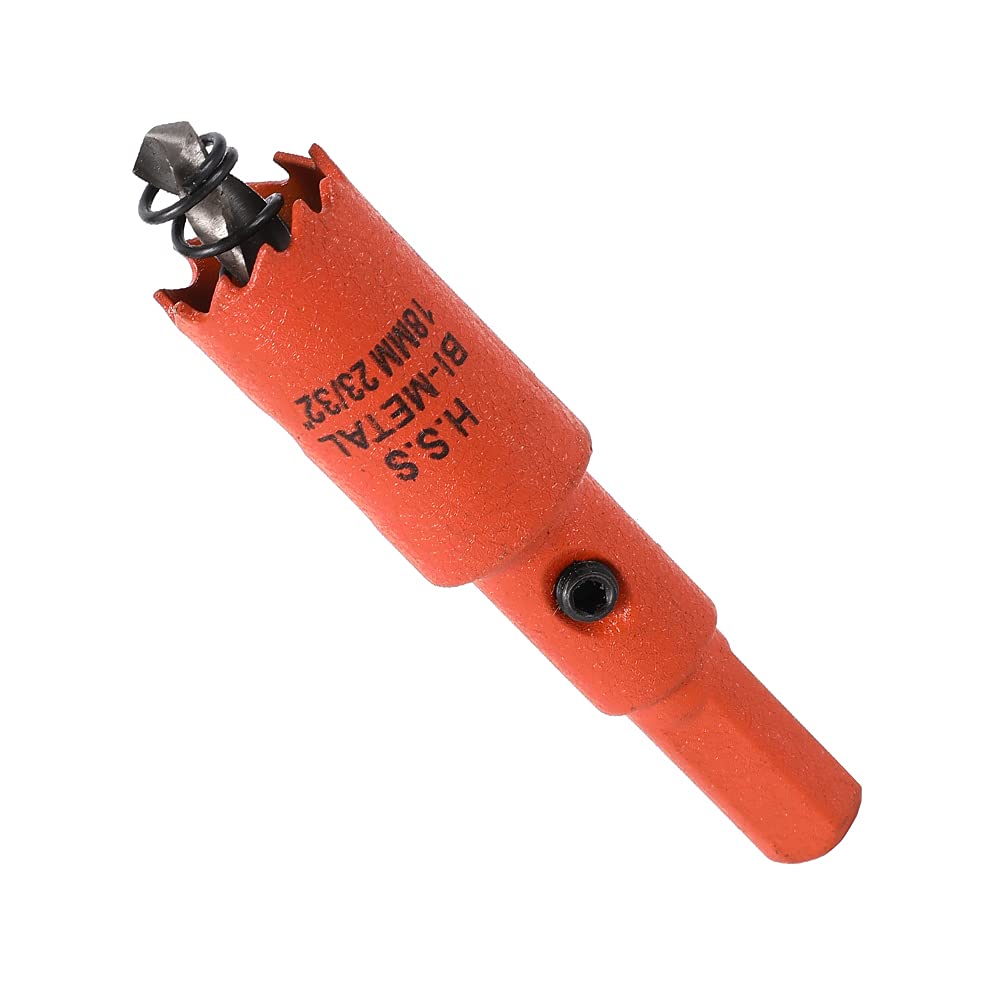 Dribotway 18mm 45/64'' Hole Saw, Bi-Metal Hole Saw Drill Bit, High Speed Steel, Cutting Circular Holes, for Wood and Metal, Easily Drills Wood, Plastic, Plywood