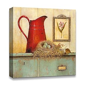 Canvas Wall Art Abstract Antique Style Design Painting Artwork for Home Prints Framed - 12x12 inches