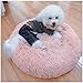 XIAJIE Pet Bed, Fluffy Luxe Soft Plush Round Cat and Dog Bed, Donut Cat and Dog Cushion Bed, Self-Warming and Improved Sleep, Orthopedic Relief Shag Faux Fur Bed Cushion (60, Leather Pink)thumb 2
