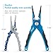 Piscifun Fishing Pliers Braid Cutters Split Ring Pliers Hook Remover Lightweight Fish Holder (#1 Generation Blue& Silver)