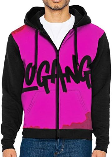 KJKDDDH Men's Sweaters Logan Paul Parrot Logo Zip Up Hoodie Sweatshirt