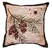 "Gone Camping" Pinecone Branch Decorative Throw Pillow 17"x 17