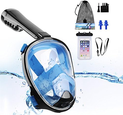 Obliviscar Snorkel Mask, 180° Panoramic Full Face For Adults And Kids Anti -Fog Anti - Leak Technology See More With Larger Viewing Area Than Traditional snorkeling mask.