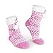 Pembrook Knit Slipper Socks - Soft and Warm Faux Shearling Lining and Non Skid Tread Sole - Timeless Pink Snowflake Design - Great Plush Slip On House Slippers For Adults, Women, Girls