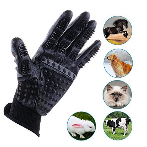 Pet Grooming Gloves, Shedding Brush, Combing and Massage, For Dogs, Horses, Cats, Rabbits, Cows, Other Pets and Livestock, Long & Short Fur, One Pair - Thumbnail 2