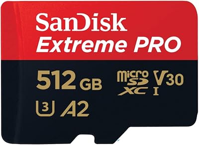 SanDisk 512GB Extreme PRO microSDXC Card RescuePro Deluxe A2 U3 V30