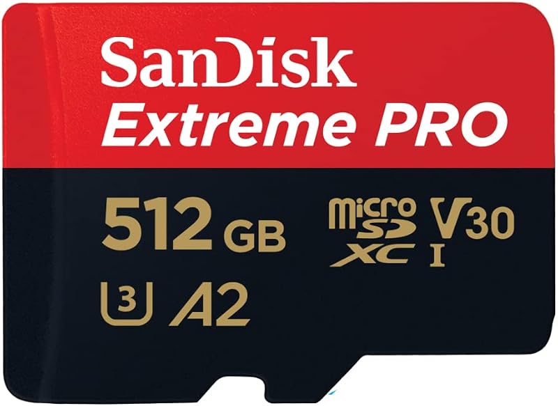 SanDisk 512GB Extreme PRO microSDXC Card RescuePro Deluxe A2 U3 V30