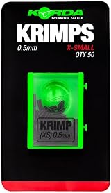 Korda Krimps 0.5mm X-Small | Double-Barrel Crimps 50 Pack for Rig Tools