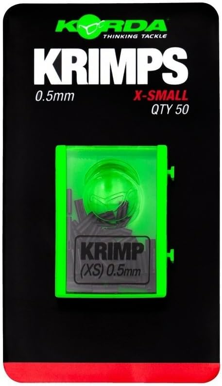Korda Krimps 0.5mm X-Small | Double-Barrel Crimps 50 Pack for Rig Tools