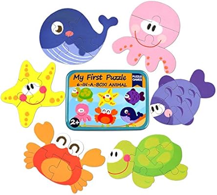 Amazon Com Vileafy 6 In 1 Floor Puzzles For Kids Wooden Puzzles