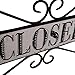 NIKKY HOME Open Closed Sign for Business with Chain Reversible Double Sided Rustic Country Metal Vintage Plaque Farmhouse Decor Door Sign for Coffee Store Restaurant Bar, 13 x 14 Inch, Black/White