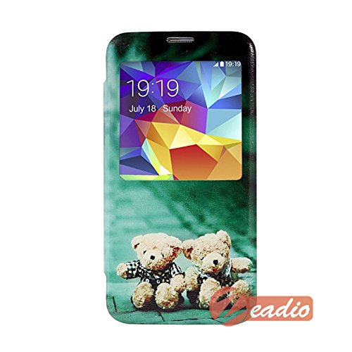 Zeadio Stylish Design Slim Flip S-view Smart Case Battery Replacement Cover for Samsung Galaxy S5 V I9600 - Design T15