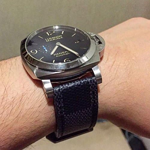 Custom 28mm Handmade Premium Calf Leather Watch Band Gunny Straps for SevenFriday - Louis Vuitton Graphite (Without Logo)