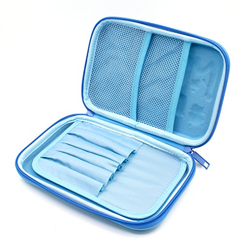 Monsters School Boys Hardtop Pencil Case Holder - Cool Toddlers Kids Pencil Box Pen Bag (Light Blue) - Thumbnail 3