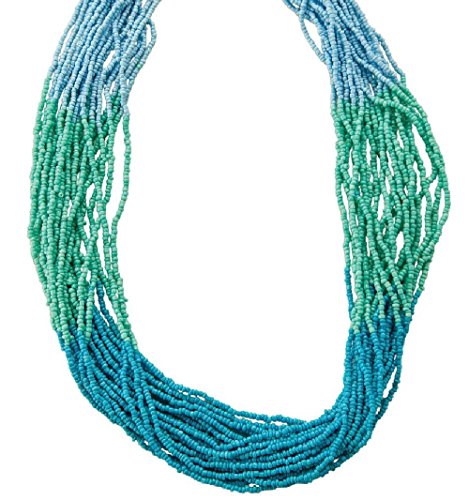 Isabella's Journey Women's Ocean Blue Fashion Trendy Glass Beaded Strand Necklace, IJJWLM 24"