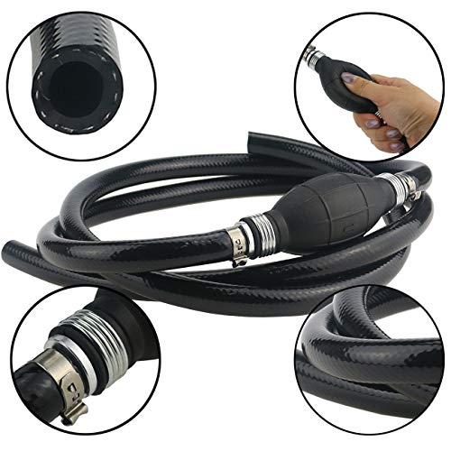 Sunnyglade 6FT Fuel Line Assembly 3/8" Hose Line Marine Outboard Boat Motor RVs Fuel Assembly