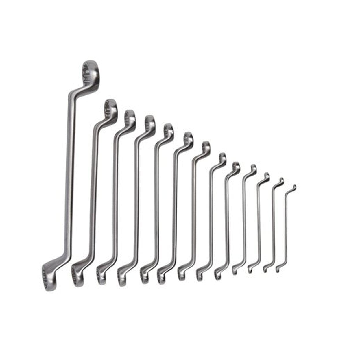 Bahco 2M/13 Double End Deep Offset Ring Wrench Set, Silver, Set of 13 Piece
