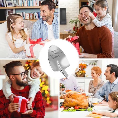 Fathers Day Funny Gifts from Daughter Son,Ice Cream Spoon Shovel,Dad Birthday Gifts for Stepdad Grandad,Fathers Day Presents for Husband Daddy on Christmas Anniversary
