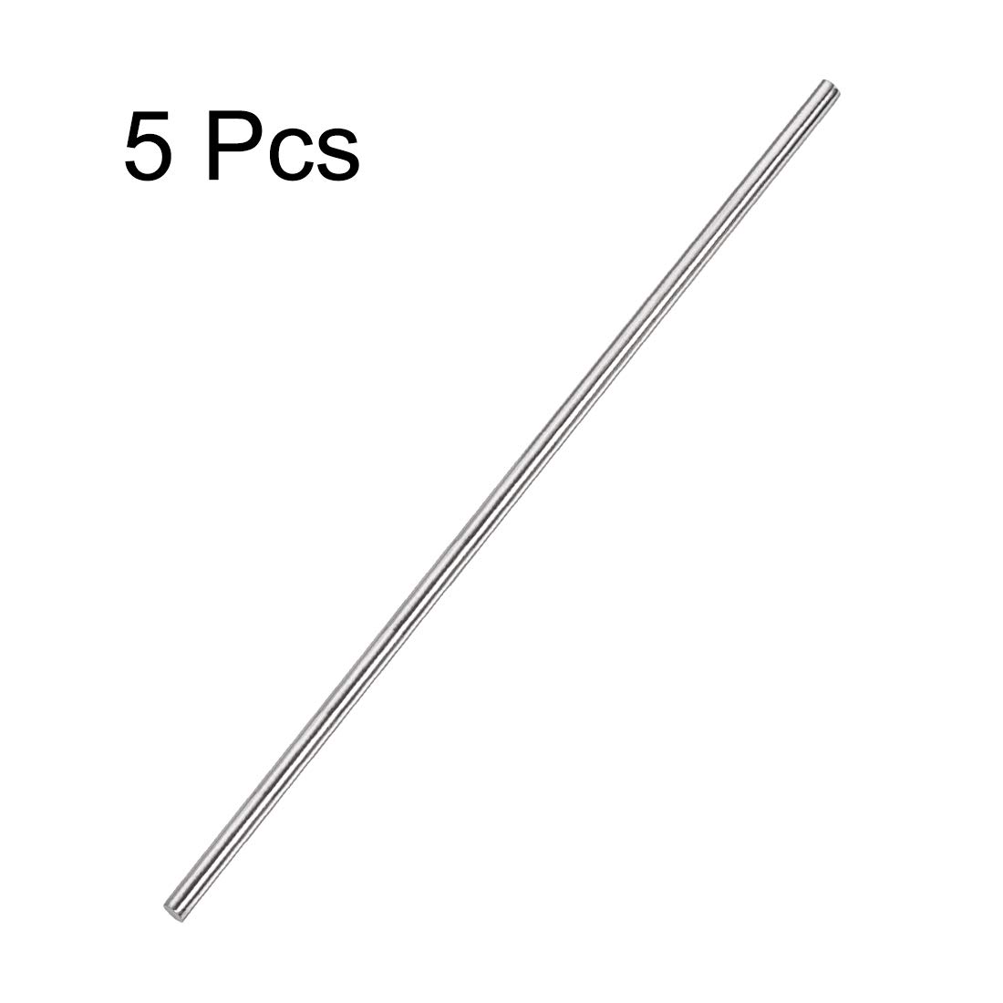 sourcing map 4mm x 300mm 304 Stainless Steel Solid Round Rod for DIY Craft - 5pcs, Silver - Image 4