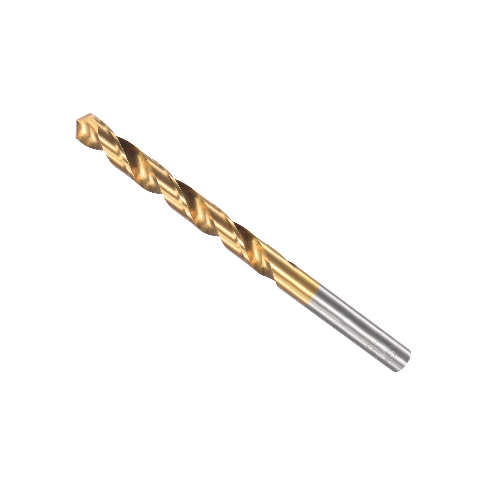 CoCud Twist Drill Bits, 7.2mm Drilling Diameter, Titanium Coated High Speed Steel 6542 Straight Round Shank - (Applications: for Stainless Steel Alloy Metal), 1-Piece