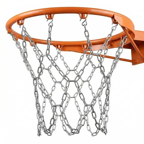 Dederwern Red de Baloncesto, Metal Red para Canasta de Basquetbol, Reemplazo de Red de Baloncesto, Compatible con la Mayoría de Canastas de Baloncesto Estándar de Interior y Exterior
