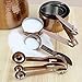 8-Piece Copper Measuring Cup & Spoon Set; Hammered Copper Style with Stainless Steel