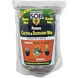 Premium CACTUS and SUCCULENT SOIL MIX by Wonder Soil (3lb. Bag) | EXPANDS 4-5X in Size with Water! | COCO COIR WORM CASTINGS MYCORRIHIZAE PUMICE | Saves Water- Stimulates Growth - Stronger Roots