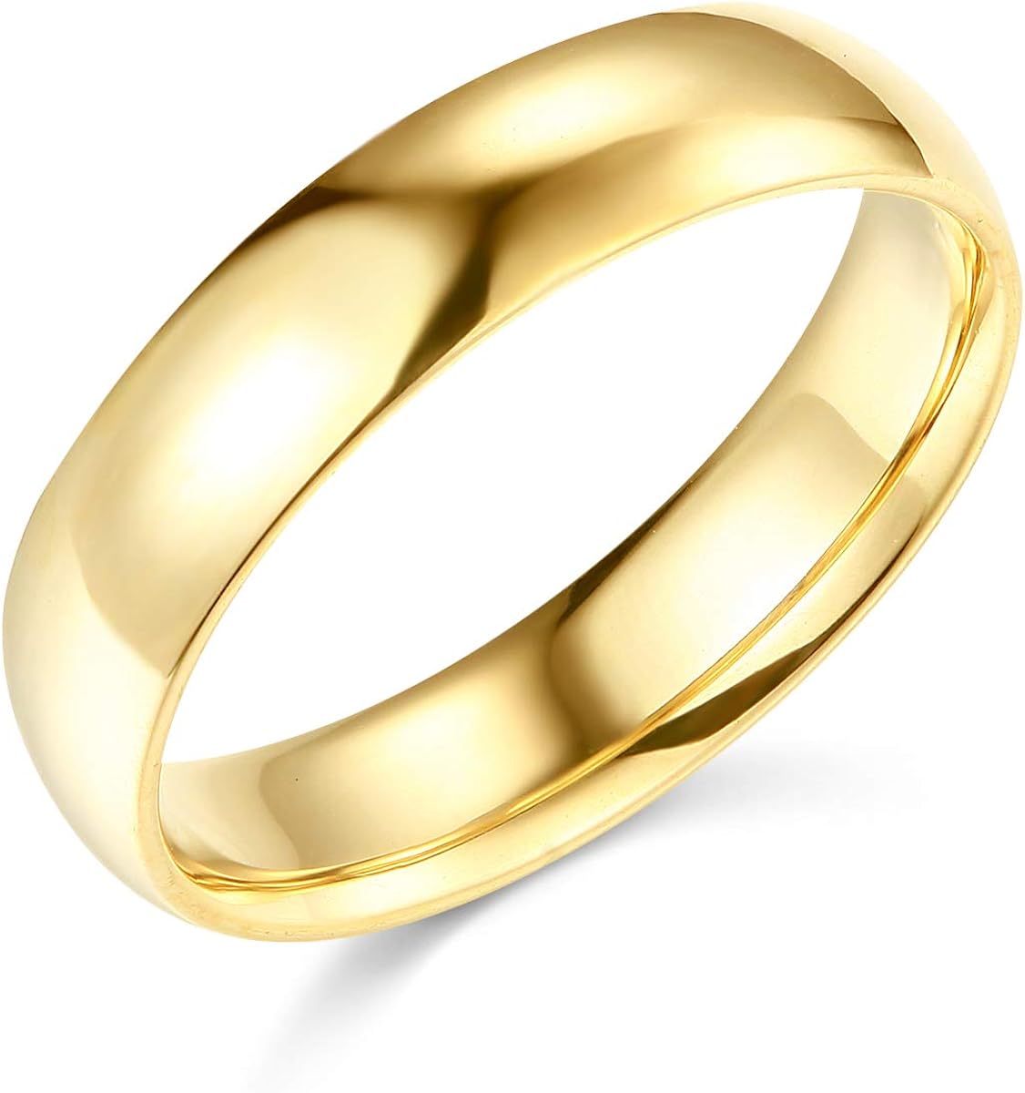 Wellingsale Mens 14k Yellow -OR- White Gold Solid 5mm COMFORT FIT Traditional Wedding Band Ring | 