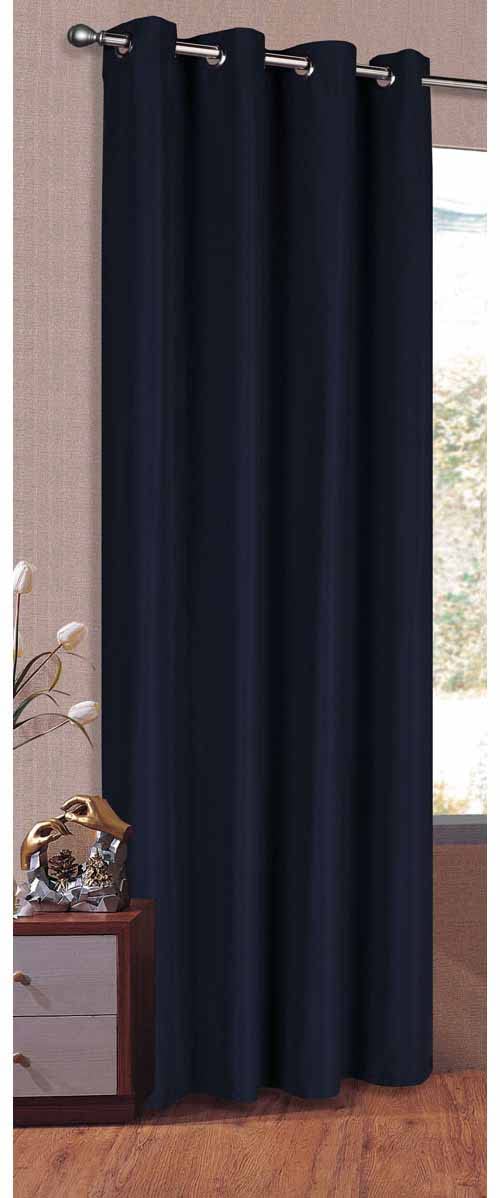 Gardinenbox Curtain opaque scarf with micro satin eyelets, matt -20405-, 20405, Polyester, dark blue, HxB 175x140 cm