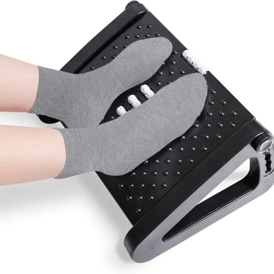 Photo 1 of Foot Rest Under Desk Adjustable, Ergonomic Adjustable Foot Rest at Work with Massage Roller, Foot Stools for Under Office Desk, Under Desk Footrest with Foot Massage Roller