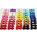 50Pcs 2Inch Mini Hair Clips for Baby Fine Hair Grosgrain Ribbon Hair Bows Clips Fully Lined for Baby Girls Infants Toddlers in Pairs