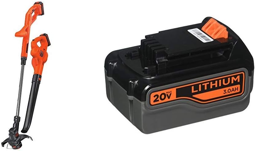 BLACK+DECKER LCC222 20V MAX Lithium String Trimmer/Edger, Sweeper Plus, 10" : Garden & Outdoor