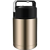 Zalaxt 35oz Soup Thermos, Stainless Steel Thermos for Hot Food, Wide Mouth Food Thermos Jar, Insulated Lunch Container Leak Proof Vacuum Thermal Flask(gold)